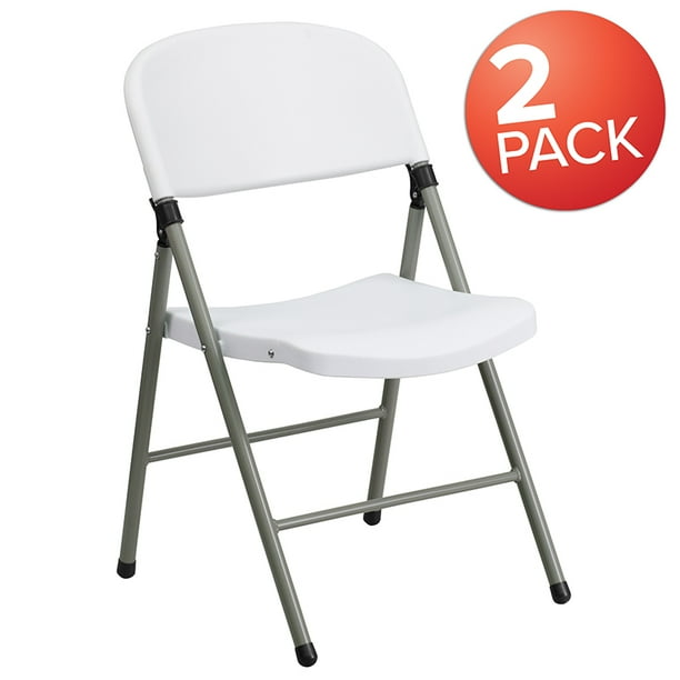 2 Pack Commercial White Plastic Event Party Rental Folding Chair - Walmart.com - Walmart.com