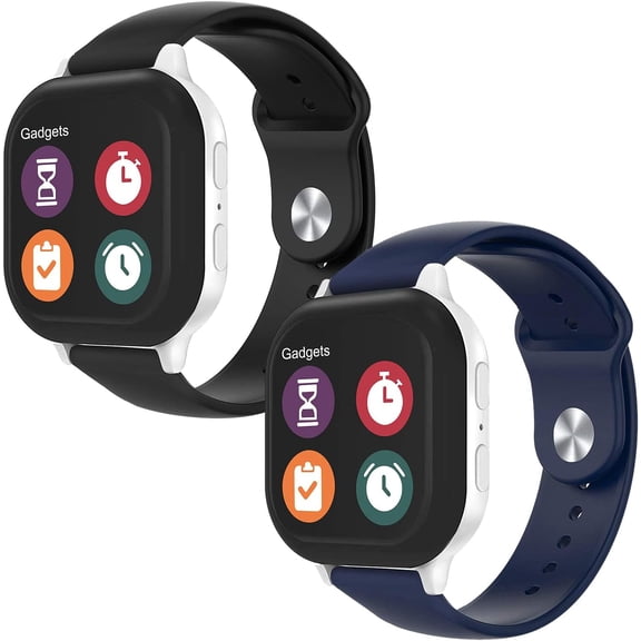 PLUMYHG-2 Pack Compatible with Gizmo Watch 3 2 1 Bands,Gabb Watch 3e 3 2 1 Band, 20mm Silicone Waterproof Replacement Band for Kids Boys Girls