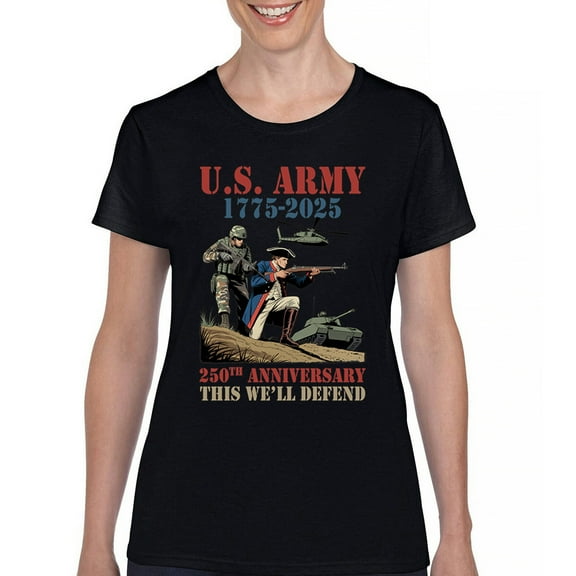 US Army 250 Anniversary T-Shirt Military Veteran DD 214 Patriotic Women's Tee