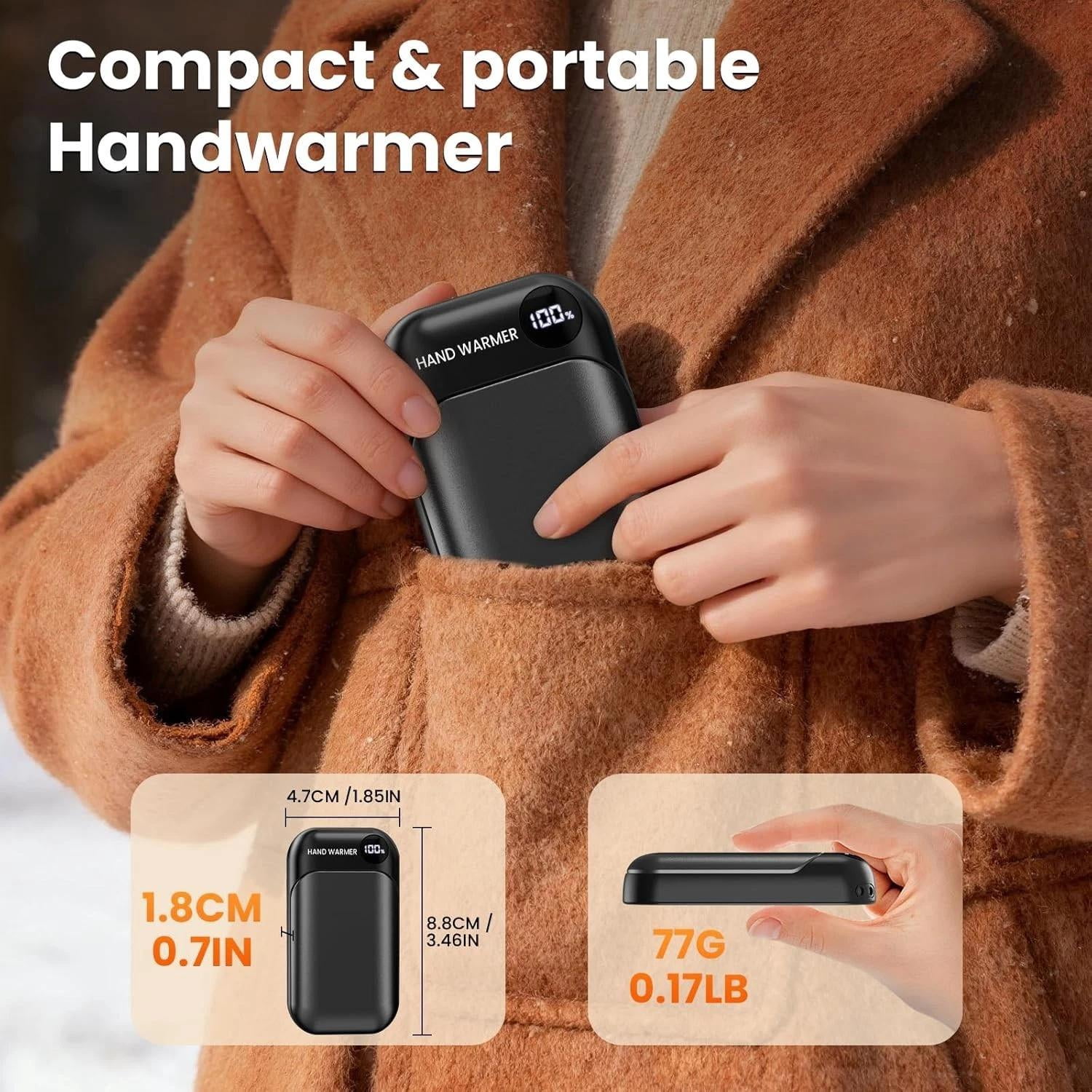 Hand Warmers Rechargeable 2 Pack, 4-Levels 104°F to 131°F Electric Hand Warme...