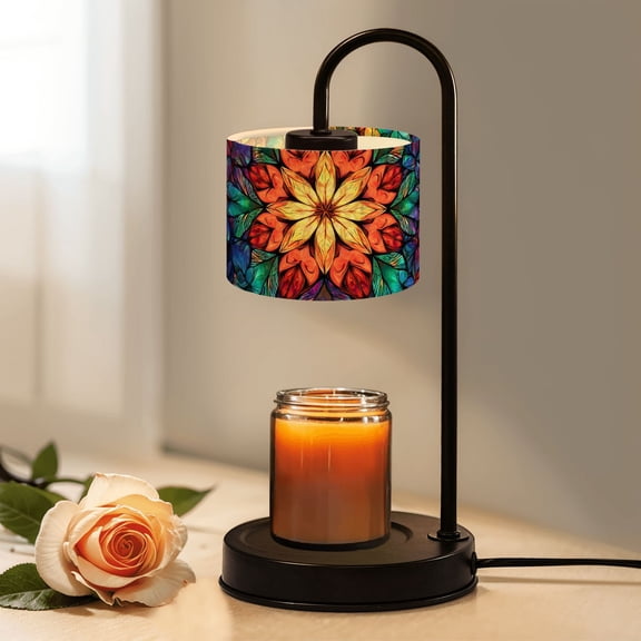 Candle Warmer Lamp with Timer Dimmer Colorful Mandala Floral Abstract Geometric Spring Decor Candle Lamp Warmer for Jar Candle with 4 Bulbs Gifts for Women House Warming Gifts