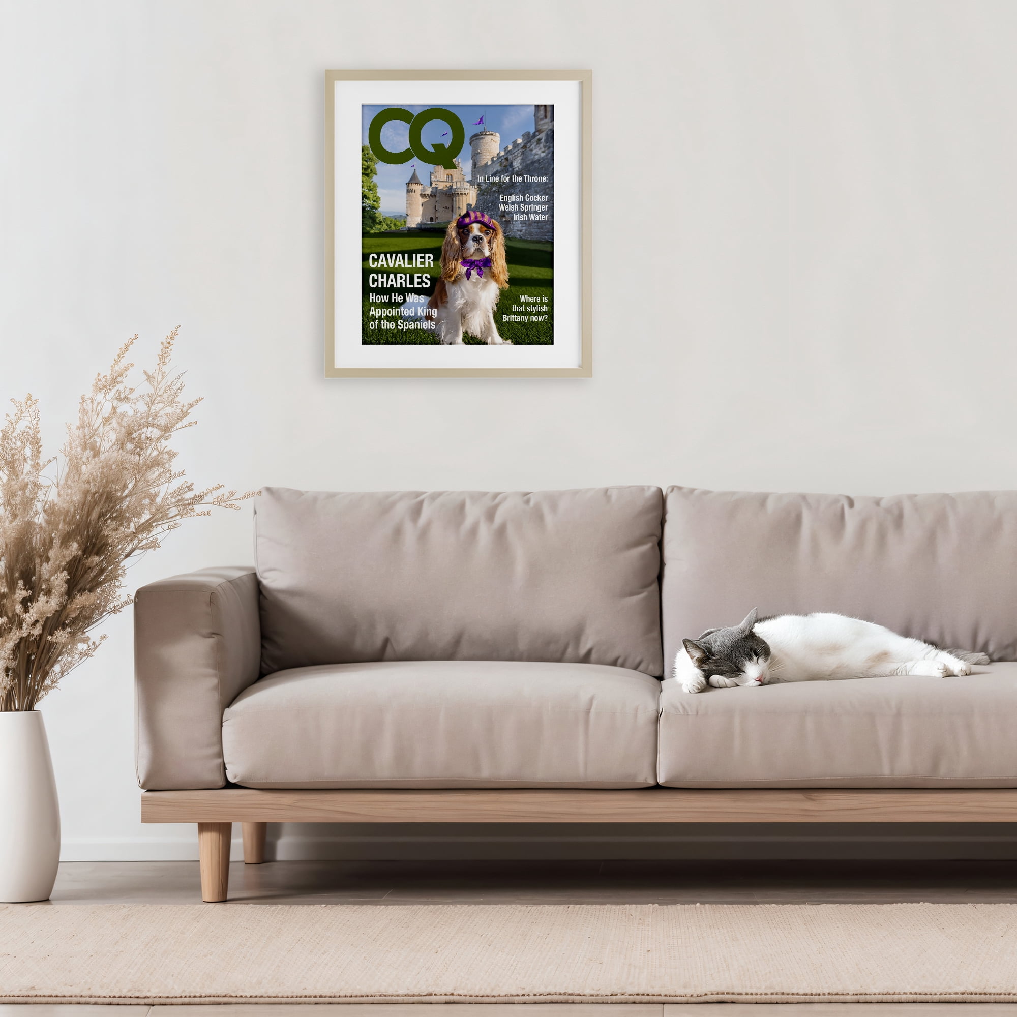 Stupell Industries Royal Cavalier Magazine Birch Framed Print Under Glass, design by Grotto Studios