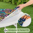 thumbnail image 5 of Pioneer Flower Floral Print Pattern Round Fitted Tablecloth with Elastic Edge,Dining Table Cover Waterproof,Outdoor Round Tablecloth for Camping,Dining,Indoor and Outdoor, 5 of 7