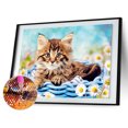 thumbnail image 3 of Pintura de diamante de resina cuadrada, serie Animal de gato con diamantes completos, DW04486, 3 of 9
