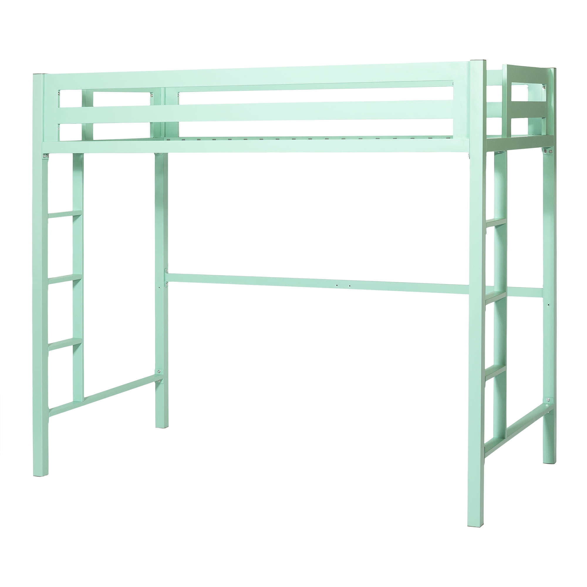 Walker Edison Premium Deluxe Twin Metal Loft Bed, Mint