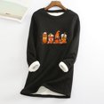 thumbnail image 1 of Hauts de Sortie pour Femmes Col Rond Poche Épaissie Peluche Chaude Manches Longues Hauts Chemises d'Automne pour Femmes en Liquidation, 1 of 5
