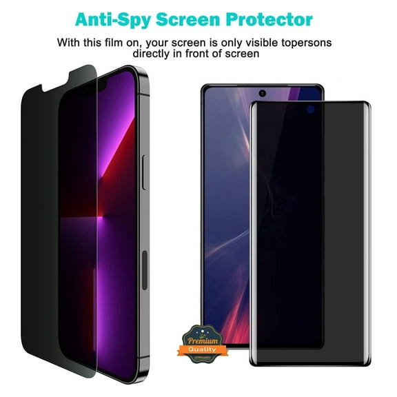 Screen Cover for Apple iPhone 17 Pro Privacy Tempered Glass Screen Protector, 9H Anti-Spy Anti-Peek [ Black ]