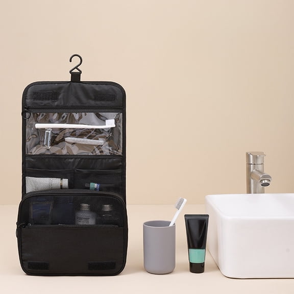 HaoXun Travel Waterproof Foldable Toiletry Bag with Dry Wet Separation - Hanging Cosmetic Storage Organizer for Travel, Business, Gym