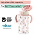 thumbnail image 2 of Vaso para sorbos Evorie Tritan, a prueba de derrames, 300 ml, para 1 a 3 años, color rosa, 2 of 9
