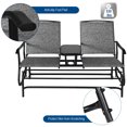 thumbnail image 4 of Costway 2 Person Outdoor Patio Double Glider Chair Loveseat Rocking w/Center Table Gray, 4 of 9