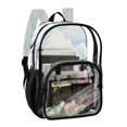 thumbnail image 2 of Ttyddzy Clear Backpack Heavy Duty PVC Transparent Backpack for College Workplace, Blue Clouds, 2 of 8