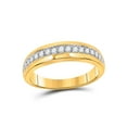 thumbnail image 3 of 14kt Yellow Gold His Hers Round Diamond Square Matching Wedding Set 1-1/5 Cttw, 3 of 3