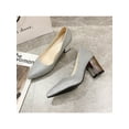 thumbnail image 4 of Oucaili Ladies High Heels Slip On Pump Shoes Pointy Toe Pumps Non-slip Low Top Dress Shoe Womens Silver 9.5, 4 of 5