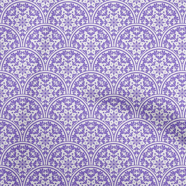 oneOone Velvet Violet Fabric Mosaic Dress Material Fabric Print Fabric By The Yard 58 Inch Wide