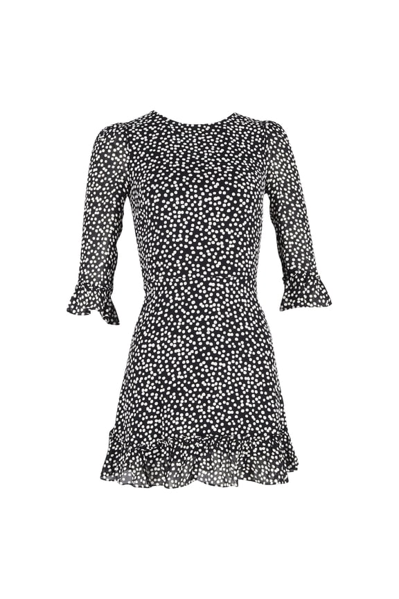 Pre-Owned Reformation Doutzen Polka-Dot Mini Dress in Black Viscose