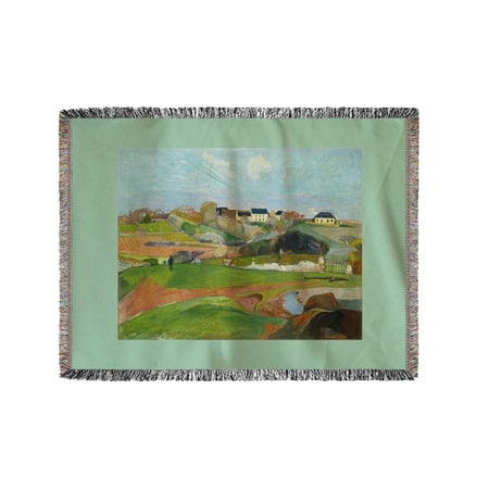 Les Paul 60 Landscape at Le Pouldu - Masterpiece Classic - Artist: Paul Gauguin c. 1890 (60x80 Woven Chenille Yarn Blanket) ()