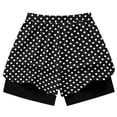 thumbnail image 6 of SAWOBUUN Women Polka Dot Running Shorts High Waist Athletic Casual Loose Elastic Drawstring Shorts with Lining, 6 of 6