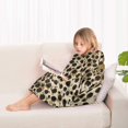 thumbnail image 4 of Brown and Black Leopard Print Blanket Hoodies for Kids 6-13YR Oversize Wearable Blanket Hoodies for Boys Girls Teens, 4 of 7