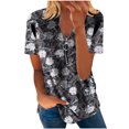thumbnail image 2 of Mode Décontractée pour Femmes Chemises Imprimées Manches Courtes Tee-Shirts Amples Tunique Blouse Hauts pour Femmes Hauts Manches Courtes pour Femmes Imprimé Floral Hauts pour Femmes, 2 of 5