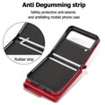 thumbnail image 5 of For Samsung Galaxy Z Flip 3 5G PU Leather Case, Stylish Crossbody Strap Wristband Card Slots Magnetic Snap RFID Blocking Drop Protective Rugged Case for Samsung Galaxy Z Flip 3 5G, Red, 5 of 7
