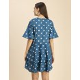 thumbnail image 4 of Moomaya Romantic Printed 3/4 Sleeve Drop Waist Dress - Women's Boho Midi Dress, 4 of 9