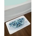 thumbnail image 2 of Pug Bath Mat, Tribal Ethnic Patterned Head of a Dog Various Geometrical Shapes Forming a Picture, Non-Slip Plush Mat Bathroom Kitchen Laundry Room Decor, 29.5 X 17.5 Inches, Blue Pale Blue, Ambesonne, 2 of 2