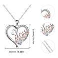 thumbnail image 3 of Mother Necklace Gifts for Mom, I Love You Mom Necklace Heart Pendant Rhinestone Jewelry with Box Birthday Mother's Day Gift, 3 of 4