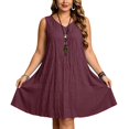 thumbnail image 4 of ZHOGXU Summer Casual Womens Dresses Sleeveless V Neck Loose Fit Dresses Fancy,Vacation, 4 of 9