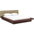 thumbnail image 4 of Modway Freja Queen Fabric Platform Bed in Walnut Latte, 4 of 8