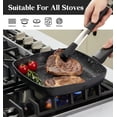 thumbnail image 2 of Koch Systeme CS 9.5 inch Nonstick Frying Pan with Lid, Square Omelet Pans, Compatible with All Stovetops, Black, 2 of 9