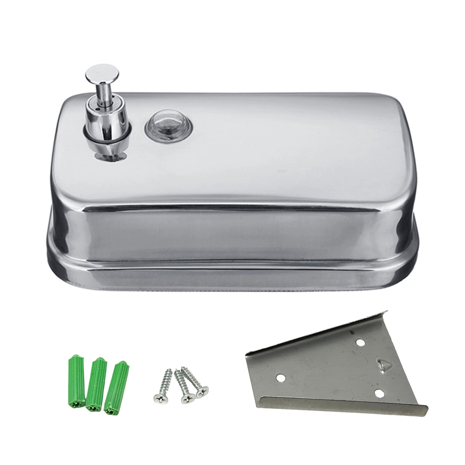 2 Pack Soap Dispenser Wall Mount Stainless Steel Manual Liquid Pump (800mL/27oz)