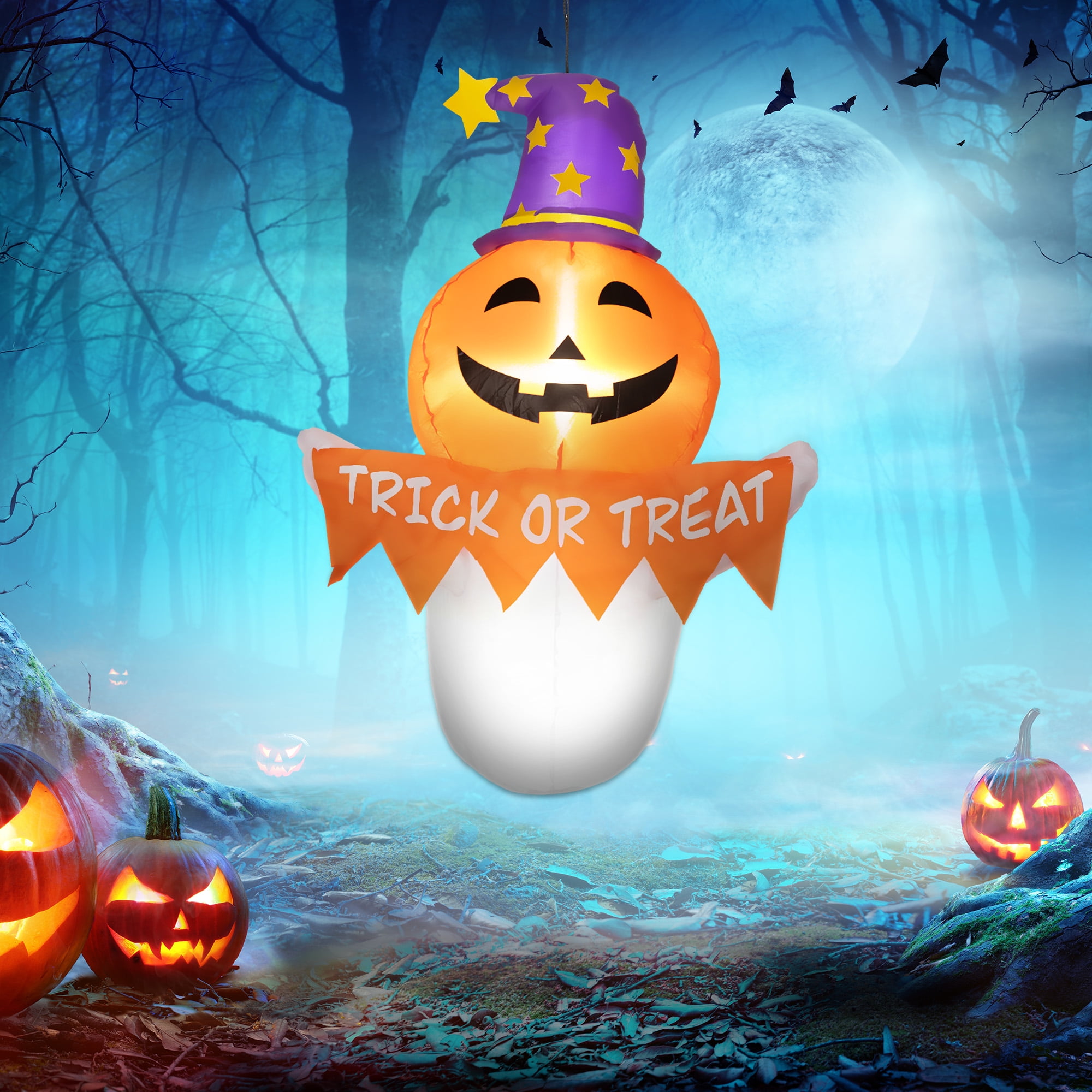 Alvantor Inflatable Halloween Sticker 3.4ft Halloween Pumpkin Decorations for Indoor Outdoor
