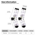 thumbnail image 2 of Hirioo Lavender Flowers Pattern Adult Middle Tube Socks Breathable Sock Non-Pilling,Contrasting Color Design, 2 of 6
