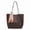 Coffee Brown, variant on Intrecciato Weave PU Tote Bag with Silk Scarf, Large Capacity Shoulder Purse for Women, Coffee Brown
