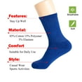 thumbnail image 4 of Solid Cotton Cushion Crew Socks for Women and Men Parliament Blue 3 Pairs Size 9-11, 4 of 9