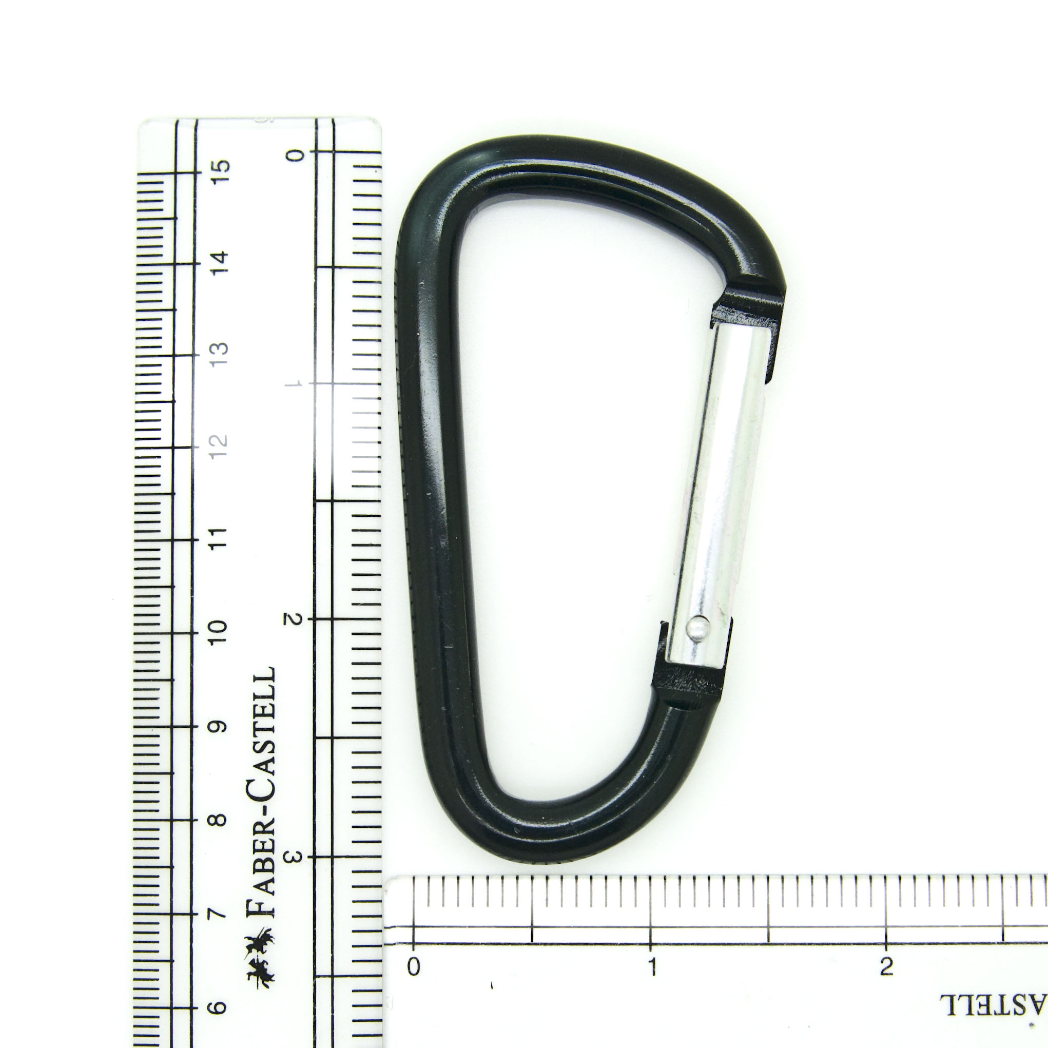 Pack 50 pcs - 3 inch Black Aluminum Carabiner D Shape Buckle Pack, Keychain Clip, Spring Snap Key Chain Clip Hook Buckle
