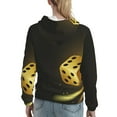 thumbnail image 7 of Fotbe Golden Dice Pattern Womens Long Sleeve Hoodie, Pullover Hooded Sweatshirt, Kangaroo Pocket Hoodie with Eye-catching Drawstrings-Medium, 7 of 7