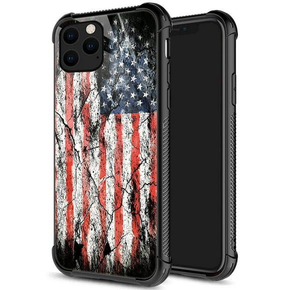 DJSOK Case Compatible with iPhone 11 Case, Distressed Flag Case for iPhone 11 Cases for Man Boys Girls Shockproof Rugged Cover Case for iPhone 11