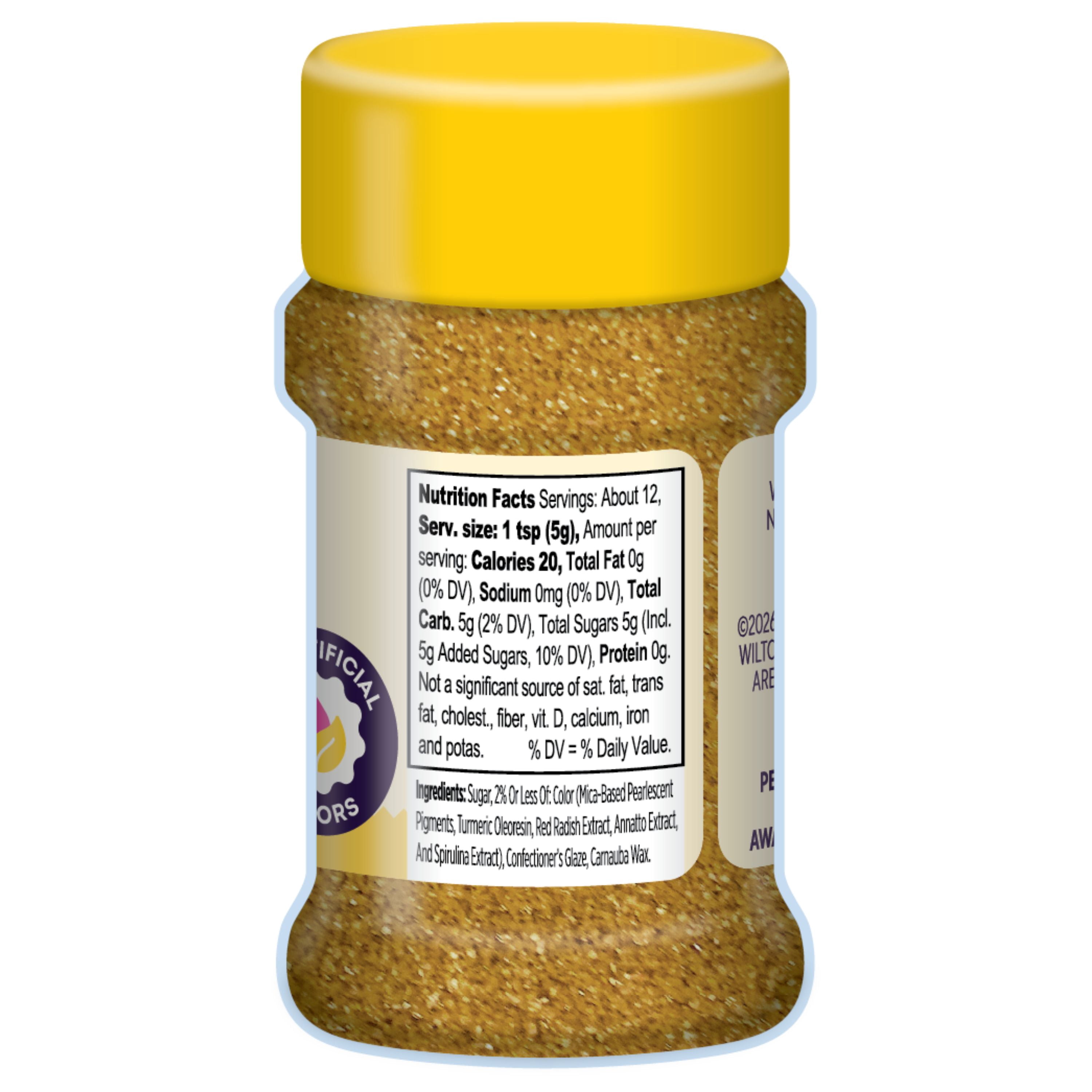 Wilton Gold Decorative Sanding Sugar Sprinkles Large Crystal Edible Sugar for Baking, Cookie Decorating & Drink Rims, 8oz Bottle