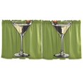 thumbnail image 7 of Yayeee Kitchen Curtains Set of 2 Light Filtering 57"x36" Over Sink Window Panels, Light Black Martini, 7 of 7