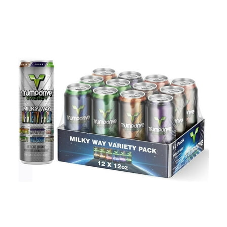 TRUMPDRIVE ENERGY Cognitive Energy Drink, Milky Way 12 Fl Oz (Pack of 12)