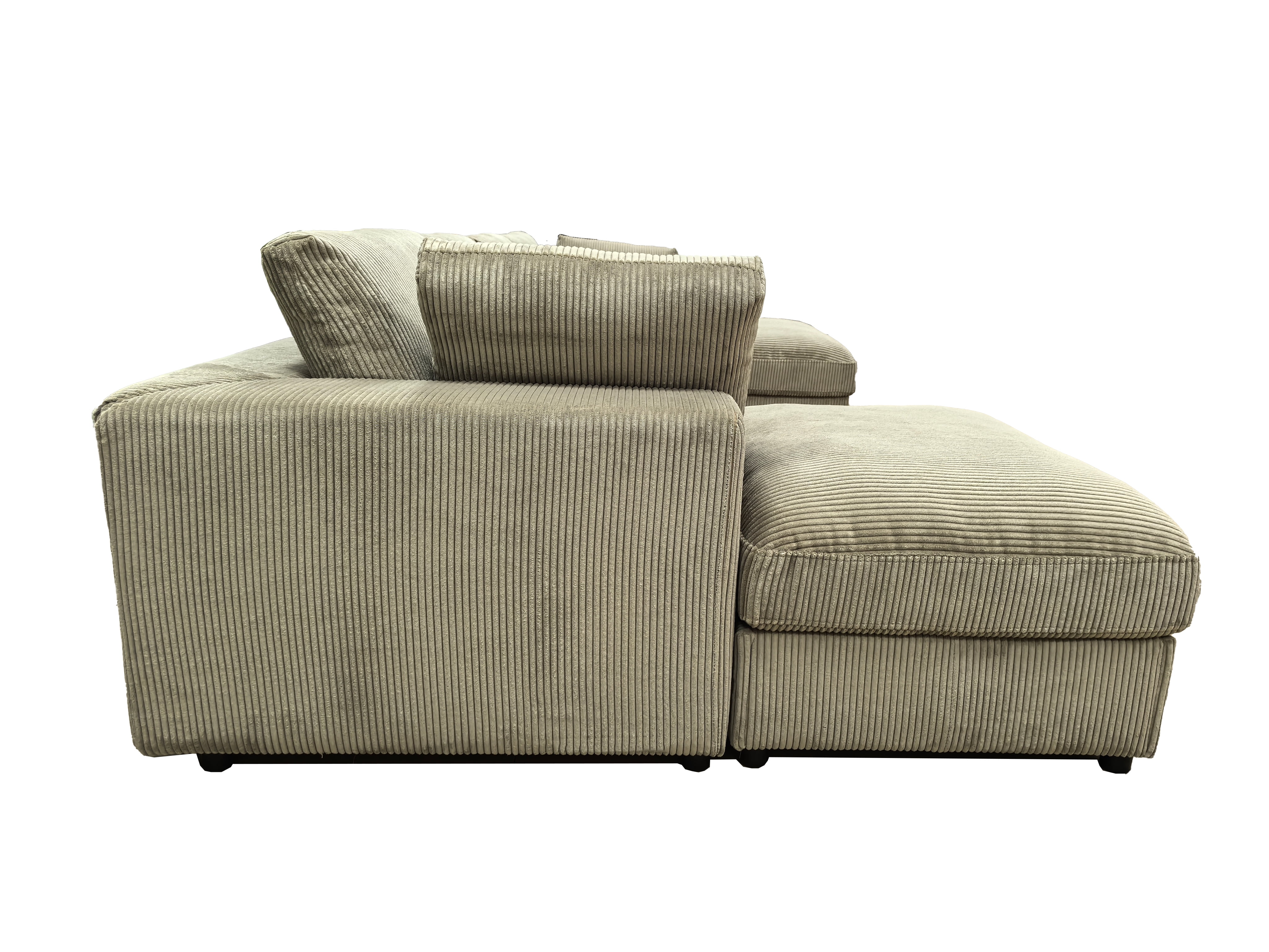 Howcool Cloud Couch Modular Sectional Sofa 6 Seat 132" L Shaped Reversible Convertible Couch, Corduroy Thick Cushion with Movable Ottomans, Washable Removable Cover for Living Room,Camel