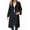 Black, variant on Women'S Double Breasted Long Trench Coat Windproof Classic Lapel Slim Overcoat with Belt L