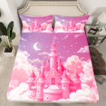 thumbnail image 2 of Erosebridal Girly Pink Castle Full Sheet Sets, Fairy Tale Bedding Full Size, Princess Style Decor 4pcs, 2 of 7
