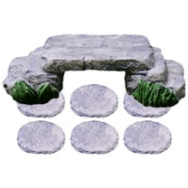 AURARMLET 1 Set Stepping Stone Decor Grey Resin Garden Enhancement Outdoor Space