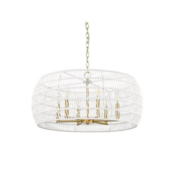 Wry Lighting Ellie 6-light Chandelier in Modern Brushed Gold