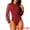 Dark Red, variant on Polka Dot Long Mesh Sheer Sleeve Slim Fit Bodysuits XL Black