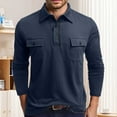 thumbnail image 2 of KKBOTIVE Long Sleeve Polo Shirts for Men Casual Collared Polo Shirt Cozy Pullover Fashion Fall Spring Clothes Mens Apparel ( Navy Size: XXL ), 2 of 6
