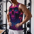 thumbnail image 5 of Daiia Purple-Red Skull Printed Men's Quick Dry Fit Muscle Tank Top Slim-Fit Tank Workout Tank Top Lightweight Sports Tank Top-XX-Large, 5 of 7
