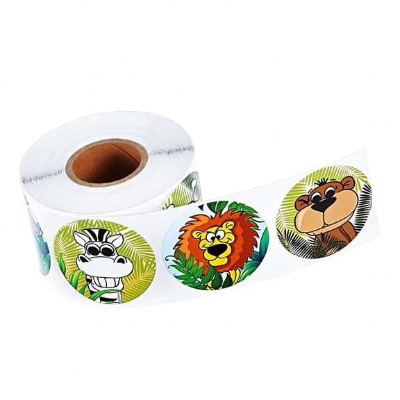 CCOCC 2026 New Zoo Animal Sticker Roll for Kids-500Pcs/Roll-Party Favors Game Prizes Novelty Toys Wall Decals Creative Scrapbooks Crafts for Birthday,School,Party,Diy